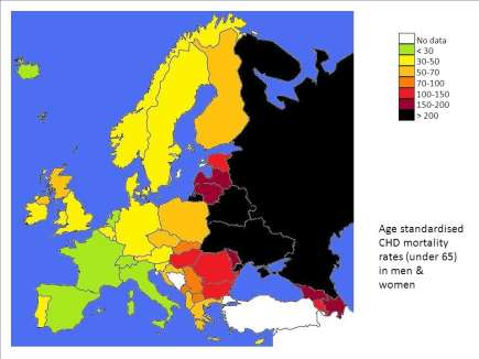 AGE STANDARDISED CHD MORTALITY RATES (UNDER 65) IN MEN & WOMEN (ΣΤΕΦΑΝΙΑΙΑ ΘΝΗΤΟΤΗΤΑ 2011) Στα πλαίσια της Ευρώπης οι μεγαλύτεροι ρυθμοί στεφανιαίας