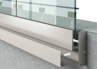 L line SIDE MOUNT with FIN Σύστημα πλάγιας στήριξης υαλοπίνακα βαρέως τύπου L line SIDE MOUNT with FIN Heavy duty fascia mount system Στάδια τοποθέτησης / Supporting base assembly Στάδια τοποθέτησης