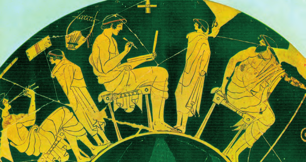 Ε νότητα 6 Στην εξωτερική όψη της κύλικας του Δούριδος (περ. 480 π.χ.) απεικονίζονται σκηνές από τη ζωή του σχολείου (Αρχαιολογ. Μουσ.