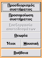 Στην οθόνη κυκλωμάτων και χαρακτηριστικών του συστήματος, βλέπουμε μια μικρογραφία του ηλεκτρονικού κυκλώματος, το οποίο αντιστοιχεί κάθε φορά με το είδος επιλογής που έχει γίνει, πατώντας τα κουμπιά
