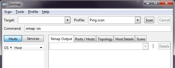 Ping scan: nmap -sn -sn: Δίνει εντολή στο Nmap να τυπώσει μόνο