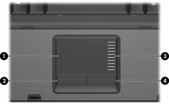 1 TouchPad TouchPad Ç ðáñáêüôù åéêüíá êáé ï ðßíáêáò ðåñéãñüöïõí ôï TouchPad ôïõ õðïëïãéóôþ.
