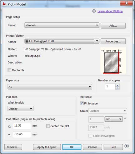 Εκτύπωση από Autodesk AutoCAD 1. Στο παράθυρο του AutoCAD εμφανίζεται ένα μοντέλο ή μια διάταξη. Συνήθως εκτυπώνεται μια διάταξη και όχι το μοντέλο.