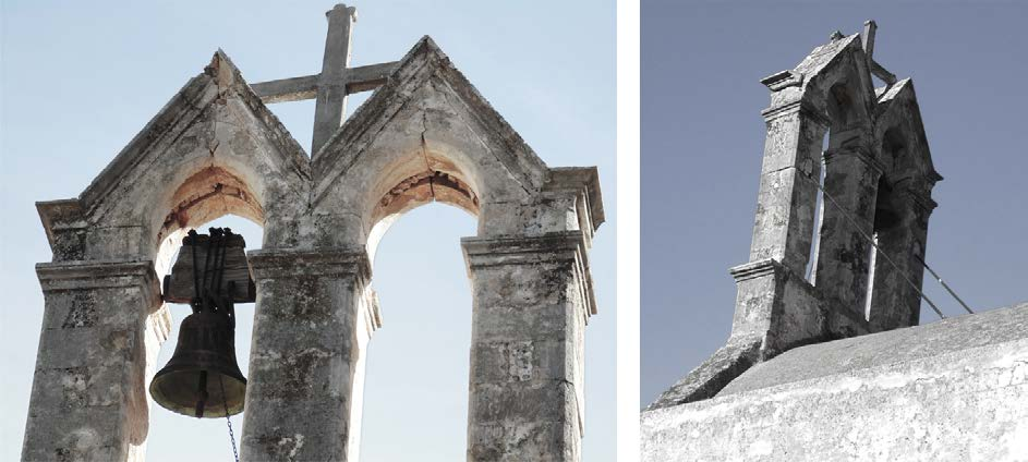 Κατασκευές Φέρουσας Τοιχοποιίας - Εντοπισμός και Αποτίμηση Βλαβών Ιστορικής Εκκλησίας Αγίου Γεωργίου Μορμόρου Εικόνα 12: Ρηγματώσεις στην δυτική όψη Εικόνα 13: Αποκόλληση επιχρίσματος Ρηγματώσεις