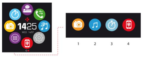 13.APPS Αρκετές εφαρμογές βρίσκονται σε αυτό το μενού (1) Τηλεχειρισμός της Κάμερα: Για να απολαύσετε αυτή τη δυνατότητα, αφενός, βεβαιωθείτε ότι το ZeWatch4 συνδέεται με το smartphone σας μέσω