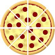 Обоениот дел од фигурата претставува: 2/9 две деветини Бени, Лина, Ерхан и Теодора ја поделиле пицата на 8 еднакви делови.