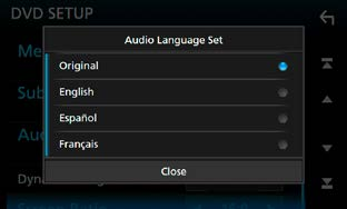DVD/Video CD (VCD) Ρύθμιση γλώσσας Αυτή η ρύθμιση αφορά στη γλώσσα, που χρησιμοποιείται σε μενού, υπότιτλους και φωνή.