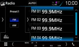 Ραδιόφωνο Ραδιόφωνο Βασική λειτουργία ραδιοφώνου Οι περισσότερες λειτουργίες μπορούν να ελεγχθούν από την οθόνη ελέγχου πηγής.