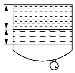 1.14 pav. Indo, pripildyto mineralinės alyvos, schema Perteklinis slėgis, veikiantis mineralinės alyvos laisvąjį paviršių, apskaičiuojamas pagal formulę: P pert = ρ g (z h), (1.