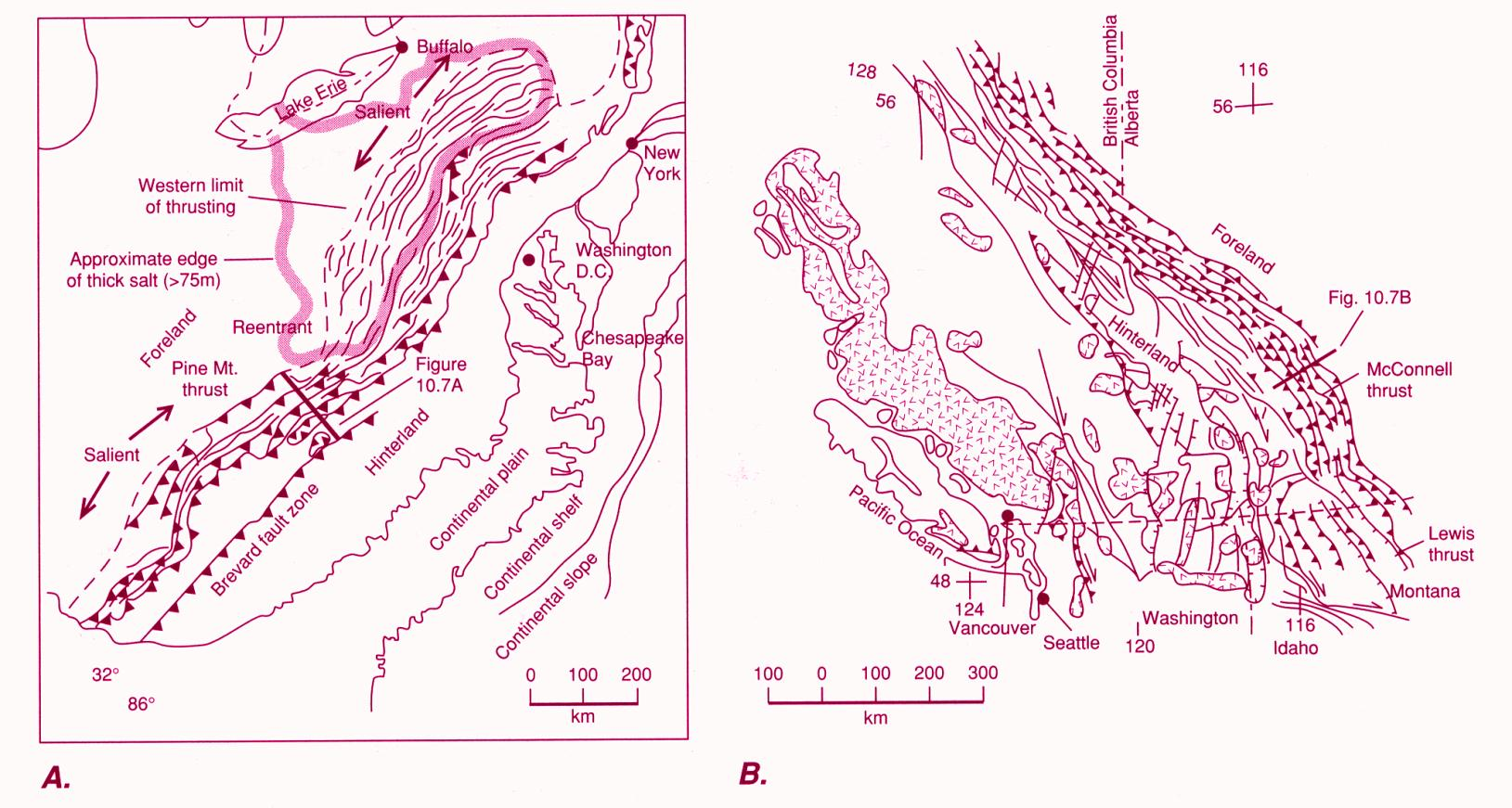 Η ζώνη πτυχών επωθήσεων (Fold-and-Thrust Belt) Πίσω από την εμπροσθολεκάνη.