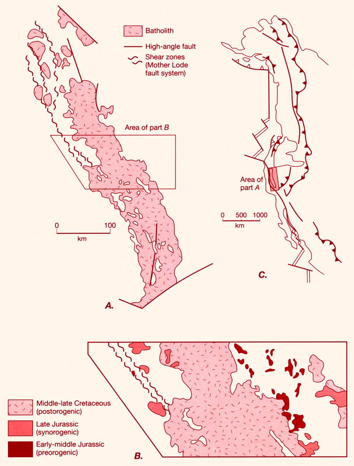 Ο Κρυσταλλικός Πυρήνας (Crystalline Core Zone) Γρανιτικοί βαθόλιθοι Γρανιτικοί βαθόλιθοι (γρανίτες-διορίτες). Συνήθως στον πυρήνα του ορογενούς. Πολλά σώματα της τάξης των 10άδων ή 100άδων km 2, (π.χ.