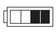 Ένδειξη της κατάστασης φόρτισης του συσσωρευτή (MEDUMAT Transport) κενός πλήρης πλήρης κατά το ήμισυ Στην αριστερή πάνω πλευρά της οθόνης βρίσκεται το σύμβολο της στάθμης φόρτισης συσσωρευτή.