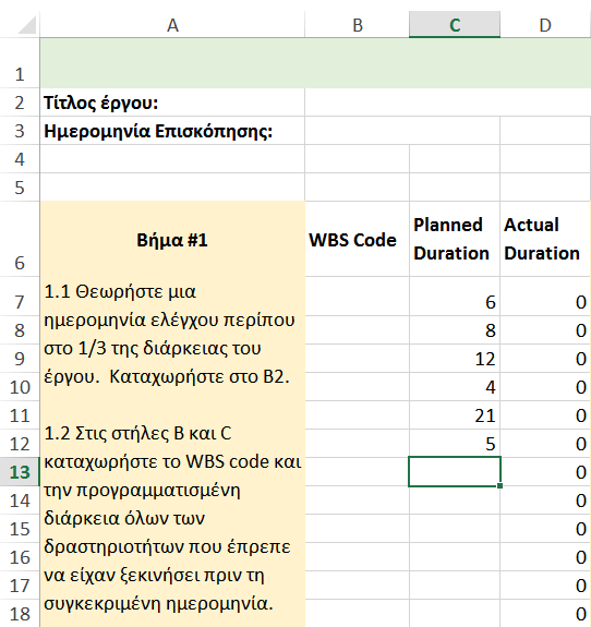 II. Παρακολούθηση του έργου (Project Control).