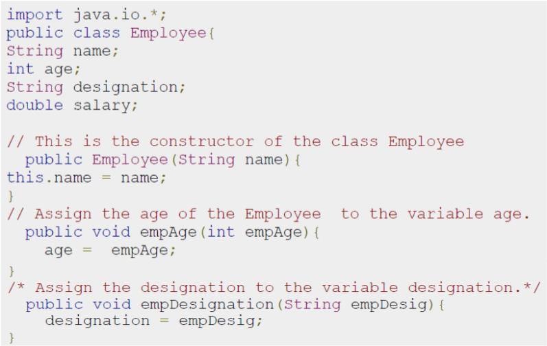 Java: Δημιουργία αντικειμένων H κλάση παίζει το ρόλο της γεννήτριας αντικειμένων Κάθε αντικείμενο που γεννιέται αποκτά όλες τις ιδιότητες (data members) της κλάσης Person john; john = new Person