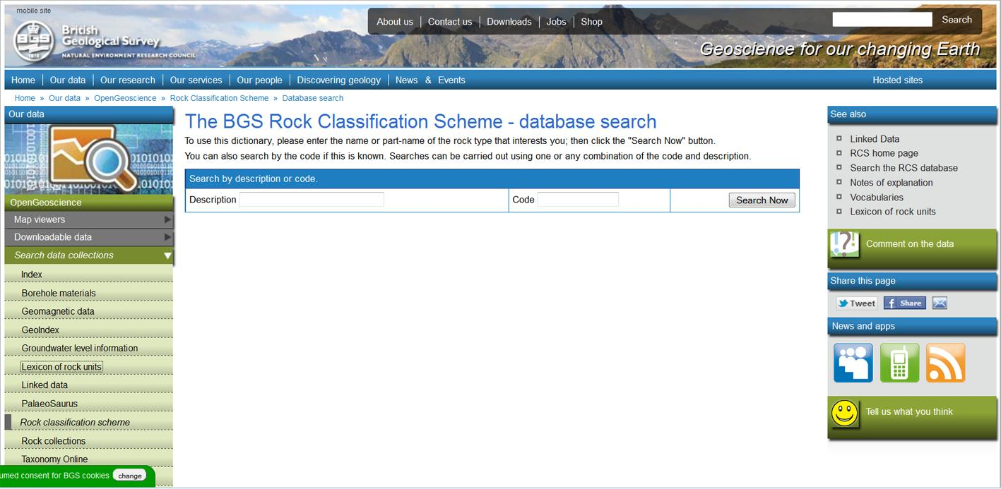 BGS Rock Classification Scheme