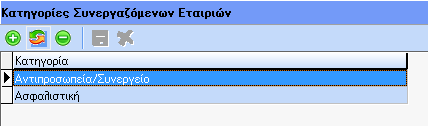 Έχει δημιουργηθεί νέα επιλογή στο μενού HRM-> Διαχείριση Οχημάτων το οποίο αποτελείται από τις ακόλουθες επιλογές: Κατηγορίες Συνεργαζόμενων Εταιριών: 1.