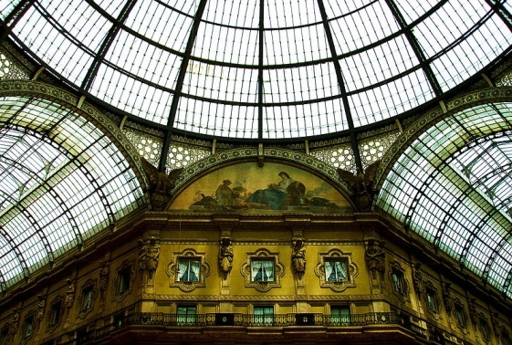 Galleria Vittorio Emanuele II, Μιλάνο, 1880 (εμπορικοί πεζόδρομοι, πλήρως