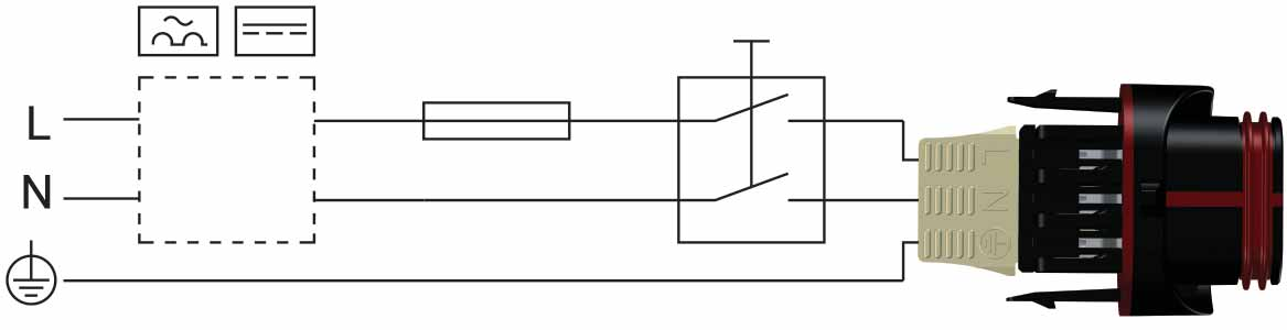 3.9.1 ιάγραμμα σύνδεσης RCD/RCCB Ασφάλεια Εξωτερικός διακόπτης Ελληνικά (GR) TM03 2397 3216 Σχ.