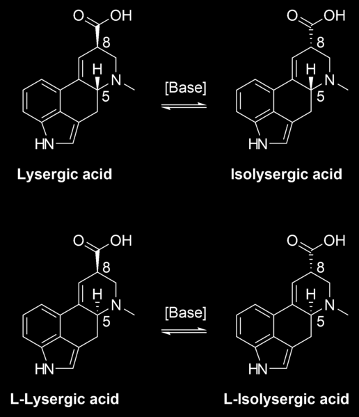 Λυσεργικό οξύ Πρόδρομο μόριο των αλκαλοειδών εργολίνης Επιμερίζονται στον C-8,