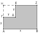Από το ορθογώνιο ΑΒΖΗ αφαιρέθηκε το τετράγωνο ΓΔΕΗ πλευράς y.
