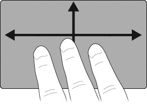 Σύρετε τα δάχτυλά σας προς τα κάτω για να τερματίσετε τη λειτουργία παρουσίασης. Ορισμός προτιμήσεων TouchPad Η κύλιση, το τσίμπημα και η κίνηση είναι ενεργοποιημένα από το εργοστάσιο.