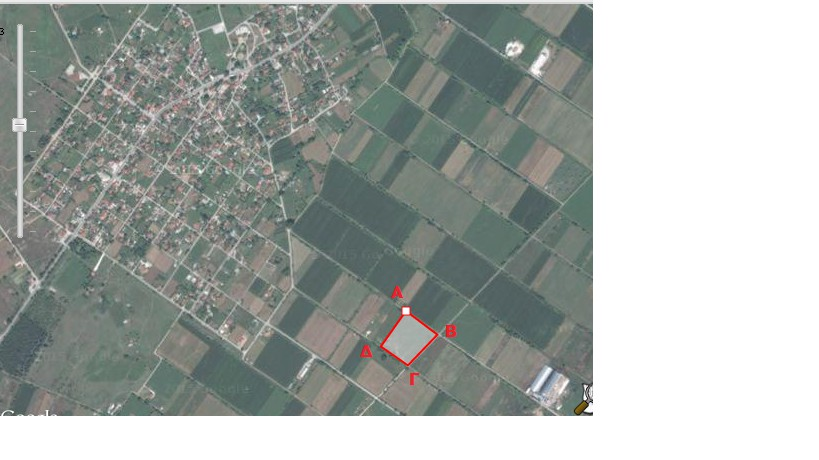 στην Τοπική Κοινότητα Πηγής. Στην παρακάτω φωτογραφία (Διάγραμμα 16) απεικονίζεται επακριβώς η τοποθεσία που θα βρίσκεται το αγροτεμάχιο της εκμετάλλευσης. Διάγραμμα 16: Απεικόνιση (www.geodata.gov.