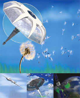 Example: Coupled Eulerian-Lagrangian Method Global Environmental MEMS Sensors (GEMS) Simulation of micron-scale airborne probes.