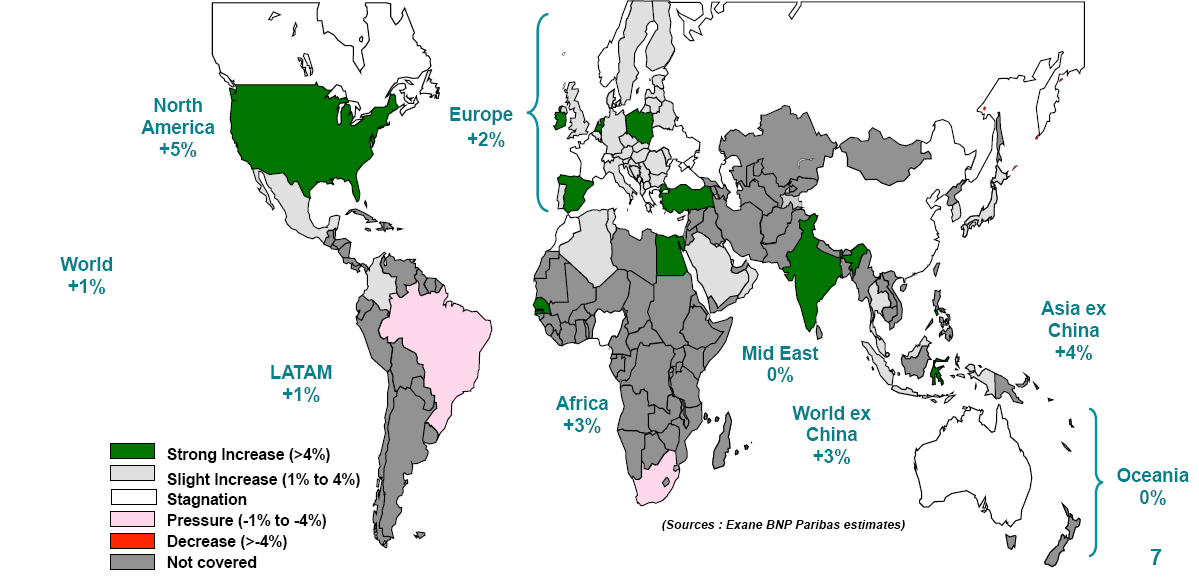 Εκτιμήσεις για την παγκόσμια κατανάλωση τσιμέντου το 2016 Πηγή: Eκτιμήσεις