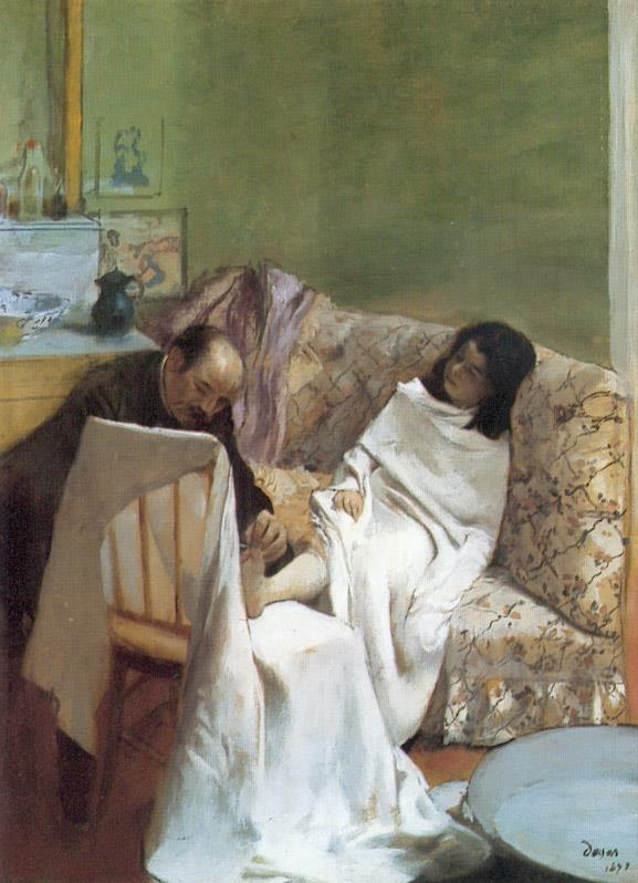 Α. Το πεντικιούρ (Edgar Degas, 1873) Β.