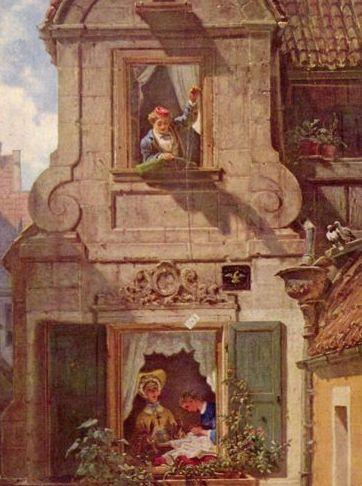 Α. Το ερωτικό γράμμα (Carl Spitzweg, 1860) Β.