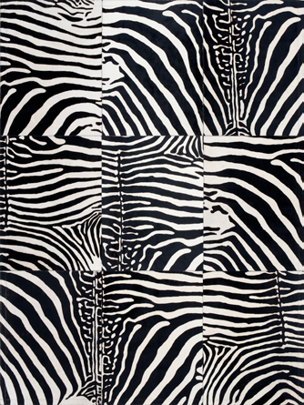 Skn Rug (20x20) Zebra (prnted) wth Black border 10cm Skn Rug Strpes Black-Zebra (prnted) Skn