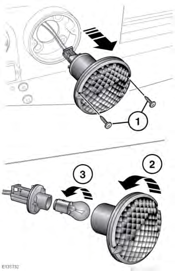 Συντήρηση 2. Απασφαλίστε το ελατηριωτό κλιπ που συγκρατεί το λαμπτήρα. 3. Αφαιρέστε το λαμπτήρα.