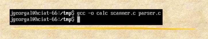 Παράδειγμα Πρόλογος Yacc (3/7) Καλείται από τον yacc με ένα μήνυμα όταν ανακαλύψει κάποιο λάθος Αρχικό σύμβολο γραμματικής Δήλωση των τερματικών συμβόλων που χρησιμοποιούνται από τον yacc και τον