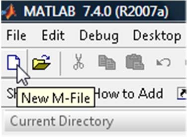 Παράδειγμα M File Ανοίγουμε τον m file Editor με clicking πάνω στο σχετικό εικονίδιο: Στον Editor, οι γραμμές αριθμούνται αυτόματα.