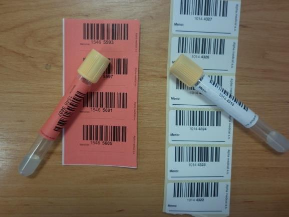 3.8. Označenie vzorky a jej identifikácia Za označenie biologického materiálu zodpovedá objednávateľ laboratórneho vyšetrenia, ktorý je tvorcom vzorky. Pri objednávaní vyšetrení sa používajú: 1.
