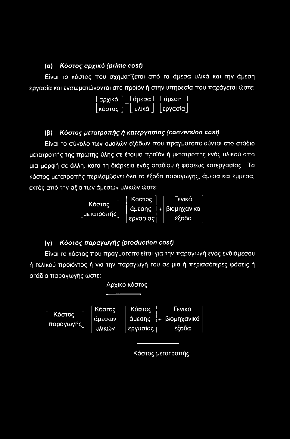 (α) Κόστος αρχικό (prime cost) Είναι το κόστος που σχηματίζεται από τα άμεσα υλικά και την άμεση εργασία και ενσωματώνονται στο προϊόν ή στην υπηρεσία που παράγεται ώστε; Γαρχικό Ί _ Γάμεσα!