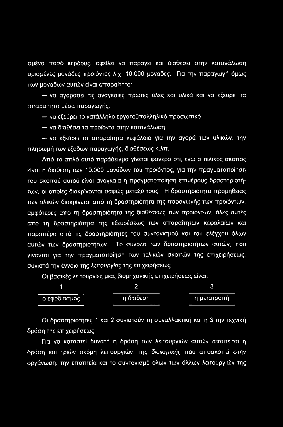 σμένο ποσό κέρδους, οφείλει να παράγει και διαθέσει στην κατανάλωση ορισμένες μονάδες προϊόντος λ.χ. 10.000 μονάδες.
