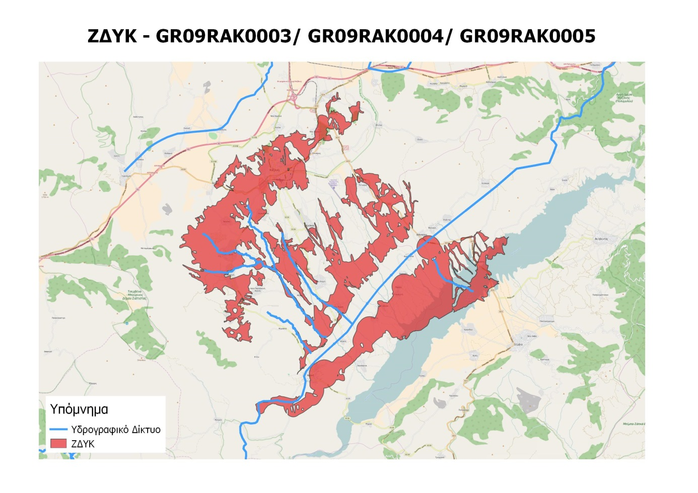 Εικόνα 5.24: ΖΔΥΚ GR09RAK0003/ GR09RAK0004/ GR09RAK0005 5.5.2 Αποτελέσματα Σχολιασμός Φράγμα Πολυφύτου Η προσομοίωση της λεκάνης απορροής «Φράγμα Πολυφύτου» γίνεται με τη μοντελοποίηση των ρεμάτων Βίντσα, Κώμη, Βοϊδολάκι και Αιάνη.
