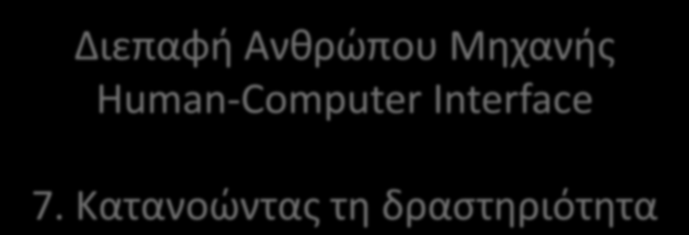 Διεπαφή Ανθρώπου Μηχανής Human-Computer Interface 7.