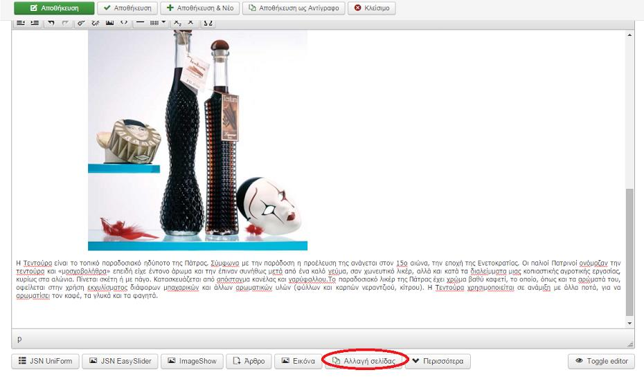 Page break: Το page break ή αλλιώς αλλαγή σελίδας χρησιμοποιείται στην περίπτωση που κάποιο κείμενο ενός άρθρου είναι αρκετά μεγάλο σε έκταση και θέλουμε να το χωρίσουμε σε δύο ή περισσότερες σελίδες.