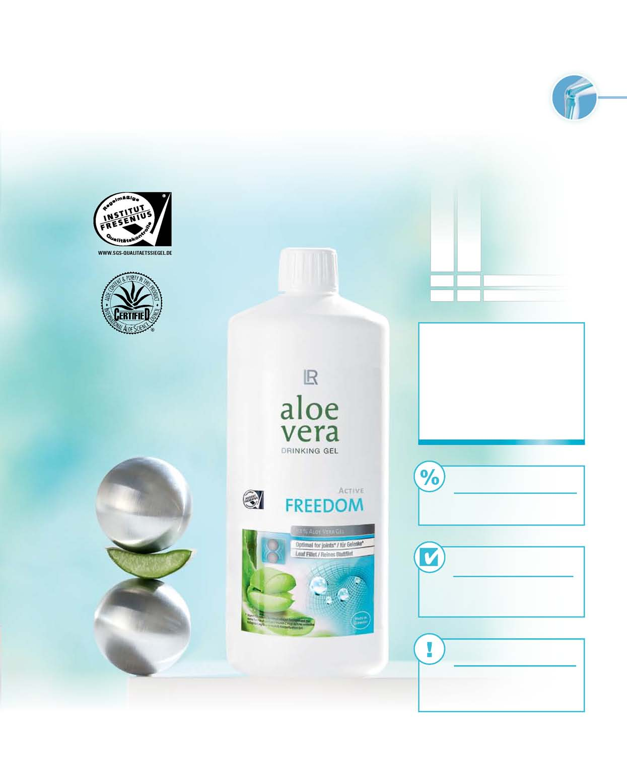 Sloboda znamená pohyb Vychutnajte si slobodu pohybu bez obmedzenia! Aloe Vera Drinking gél Freedom so živinami dôležitými pre kĺby 1 je najlepším variantom.