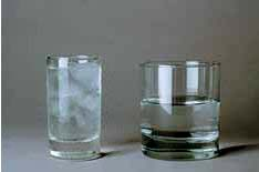 3. Σε ποιο από τα δύο ποτήρια έχει το νερό περισσότερη ενέργεια; Αν τοποθετήσουμε το μικρό ποτήρι μέσα στο μεγάλο, ποια θα είναι η ροή της θερμότητας; 4.