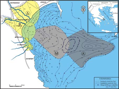 734 8ο Πανελλήνιο Συμποσιο Ωκεανογραφίας & Αλιείας ΕΙΣΑΓΩΓΗ Στις παράκτιες πεδιάδες παρατηρείται ομαλή συνέχεια του ανάγλυφου από το χερσαίο στον υποθαλάσσιο χώρο.