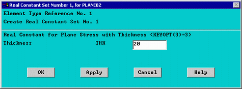 Πριν κλείσουμε την καρτέλα (element type) πατάμε την επιλογή options και μας εμφανίζεται μια καρτέλα όπου για (element behavior) επιλέγουμε plane stress w/thk.