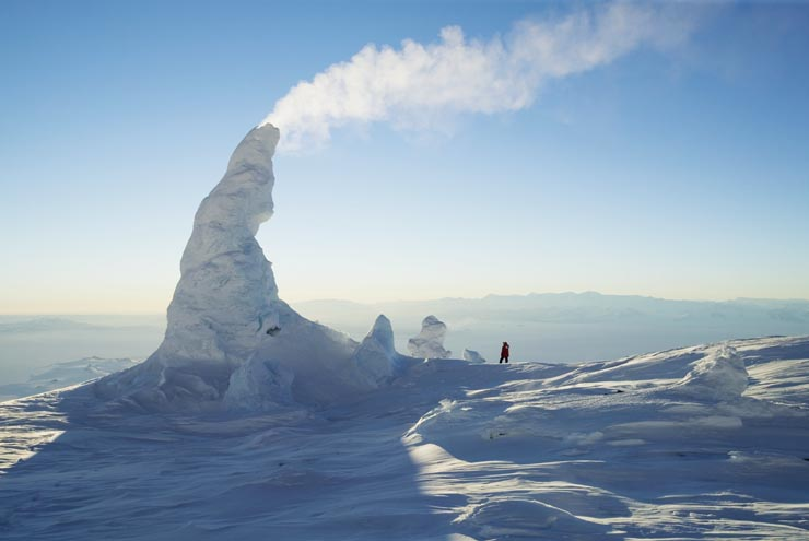 5. Παγωμένοι πύργοι στο όρος Έρεβος, Ανταρκτική Το όρος Έρεβος είναι το πιο θερμό μέρος στην παγωμένη ήπειρο καθώς εκεί βρίσκεται το μόνο ενεργό ηφαίστειο.