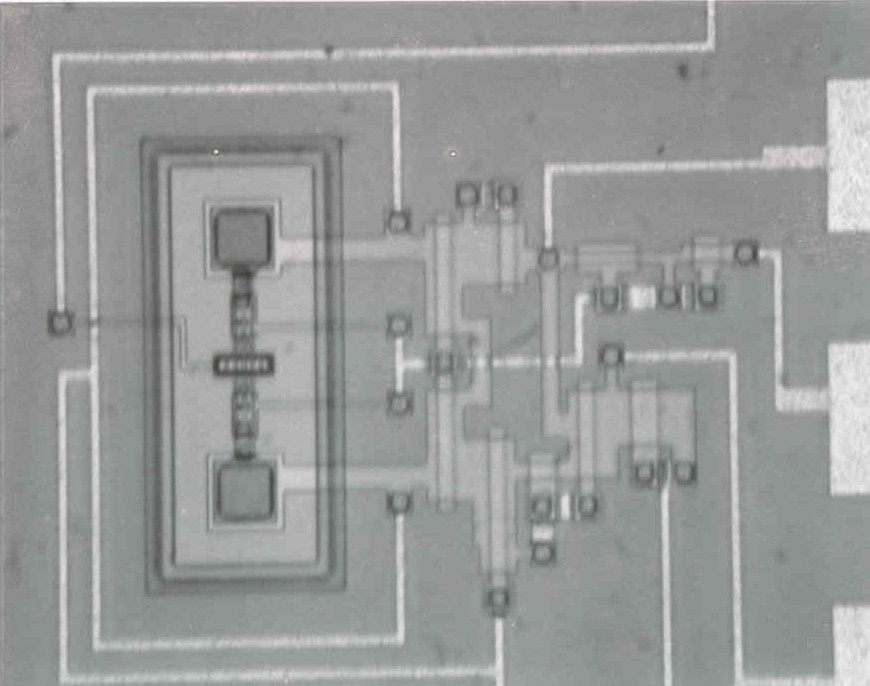 Polysilikon MEMS (microelectromexanikil sistemlər) + NMOS (N-type metal-oxide-yarımkeçirici) Integral sxemlər UC Berkeley 1983-1984 Gücləndirici