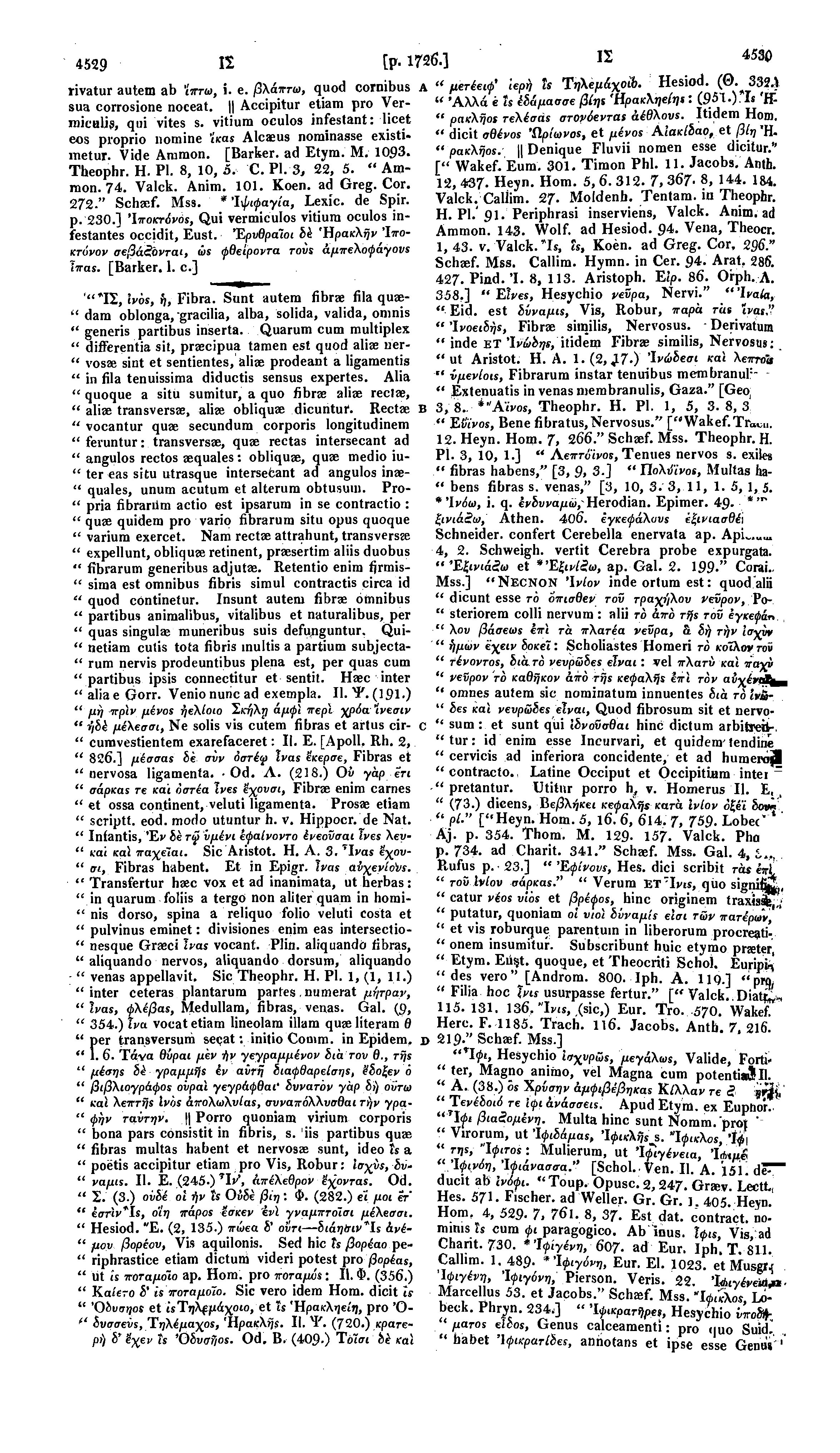 4529 11 [ρ. 1726.] rivatur autem ab ΐπτω, i. e. βλάπτω, quod cormbus sua corrosione noceat. Accipitur etiam pro Vermiculig, qui vites s.