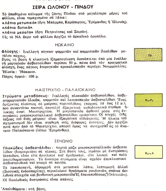 5.3 Γεωλογικές συνθήκες της περιοχής μελέτης Σύμφωνα με το γεωλογικό χάρτη του ΙΓΜΕ φύλλο Κέρτεζη 1:50000, σχήμα 5.4 στην περιοχή έρευνας εμφανίζονται ασβεστόλιθοι του Σενωνίου και του Μαιστριχτίου.