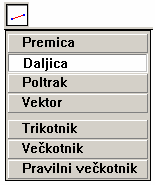 Seznam uporabljenih ukazov k učnemu listu TRIKOTNIK 1. naloga: a) Nariši in označi poljubno točko. Točka Točka (kliknemo na ikono in izberemo prvi ukaz spustnega menija).