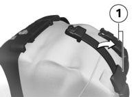 7 90 Κλείσιμο πλαϊνής βαλίτσας Αξεσουάρ z Πιέστε τα γλωσσίδια ασφάλισης 1 του καπακιού της βαλίτσας μέσα στους μηχανισμούς ασφάλισης 2, μέχρι να ασφαλίσουν.